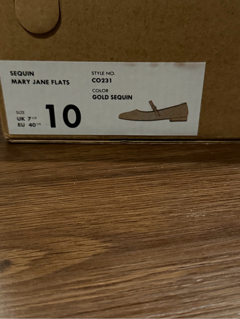 J. Crew Beige and Gold Sequin Mary Jane Flats- Women’s- Size 10 - Picture 7 of 7